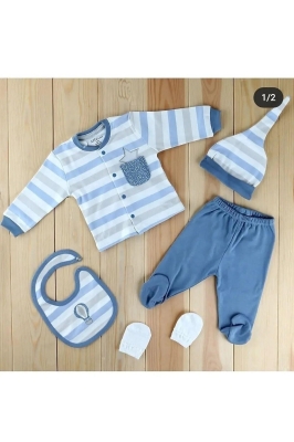 Комплект за изписване на новородено Aziz Bebe, Раета, 5 части