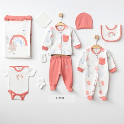 Комплект за изписване Aziz Bebe, Розов, 10 части