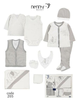 Комплект за изписване на новородено Nenny Baby, Слонче, 10 части