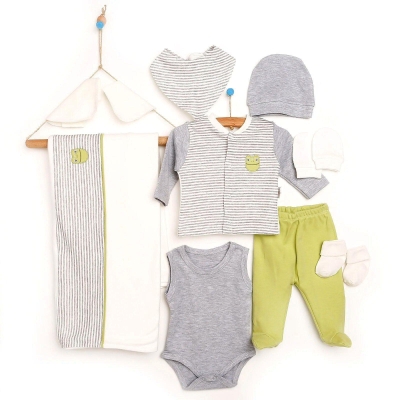 Комплект за изписване на новородено Nenny Baby, Жабче, 10 части