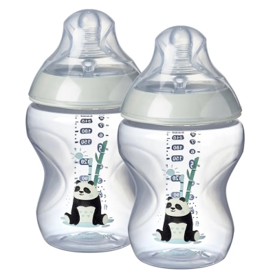 Комплект шишета Tommee Tippee - Easi Vent, Closer to Nature с декорация Панда, 260 ml, 2 броя