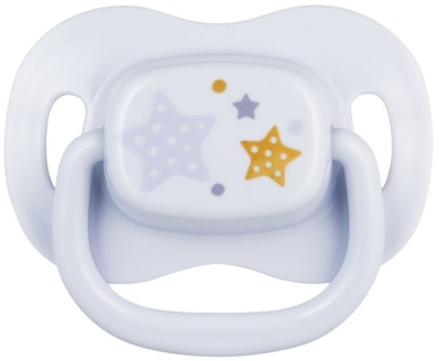 Силиконова залъгалка със симетрична форма Canpol - Newborn Baby, 0-6 m, Синя