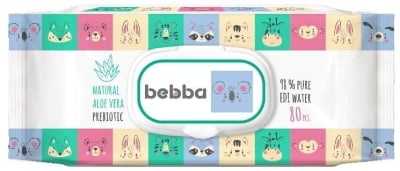 Мокри кърпи Silkline Bebba - Алое и пребиотик, 80 броя