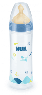 Шише Nuk - New Classic, с каучуков биберон, 250 ml, синьо