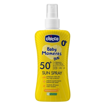 Слънцезащитен спрей Chicco - SPF 50+, 150 ml