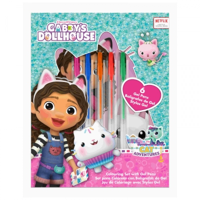 Комплект гел химикали с бележник Kids Licensing - Gabby′s Dollhouse, 6 цвята