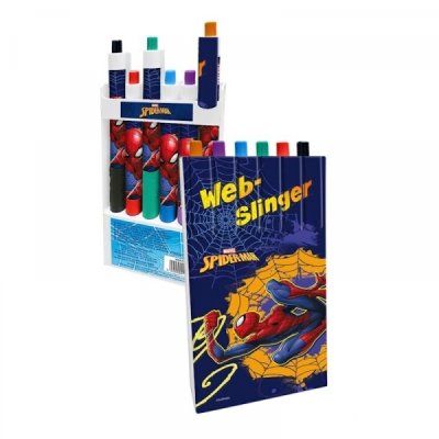 Комплект цветни химикали Kids Euroswan - Spiderman, 6 цвята