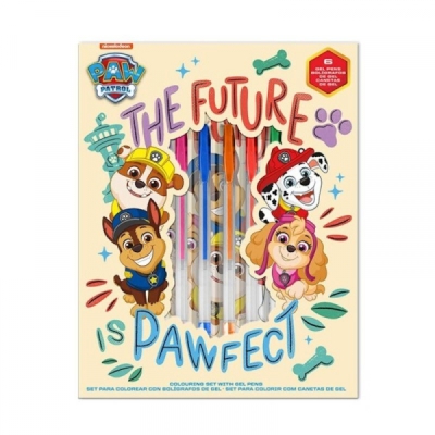 Детски комплект Kids Licensing - Paw Patrol, Тефтер с гел химикалки