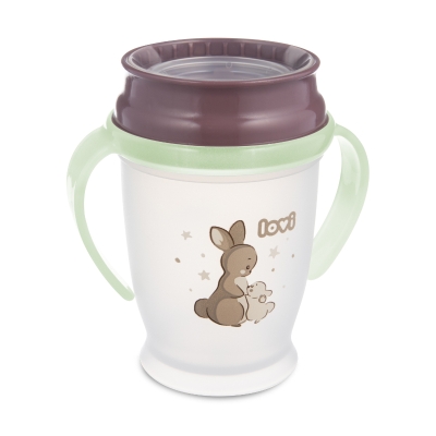 Неразливаща се чаша 360° Lovi - Night & Day, Rabbit, 250 ml