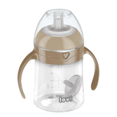 Неразливаща се чаша със сламка Lovi - Кафява, 150 ml