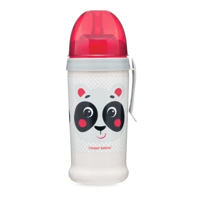 Преходна чаша със сламка Canpol - Hello Little, 350 ml, Бежова