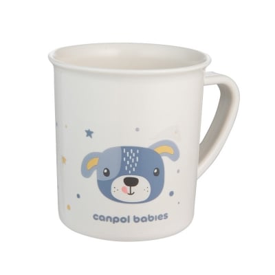 Пластмасова чаша с дръжка Canpol - Cute Animals, 170 ml, Синя