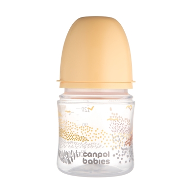 Антиколик шише с широко гърло Canpol - Easy Start, Mountains, 120 ml, Бежово
