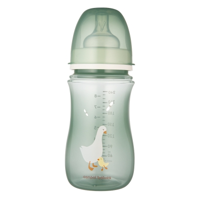 Антиколик шише с широко гърло Canpol - Easy Start, Goose, 240 ml