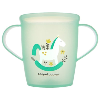 Чаша с дръжки Canpol - Tоys, 250 ml, 12 m+, Зелена