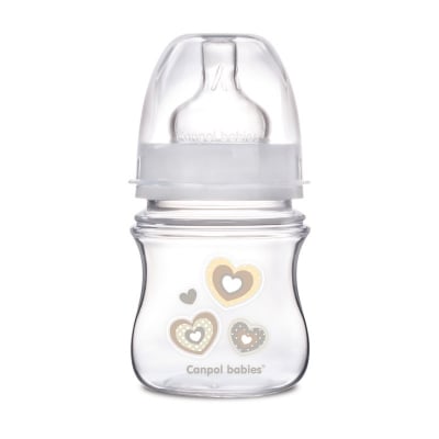 Антиколик шише Canpol Easy Start - Newborn Baby, 120 ml, Бяло
