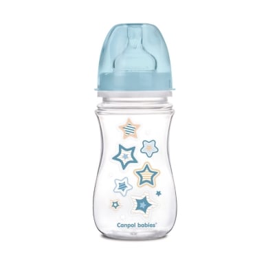 Антиколик шише Canpol Easy Start - Newborn Baby, 240 ml, Синьо