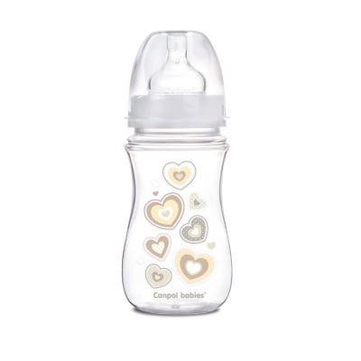 Антиколик шише Canpol Easy Start - Newborn Baby, 240 ml, Бяло