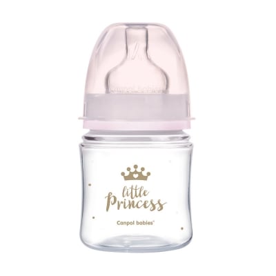 Aнтиколик шише Canpol Easy Start - Royal Baby, 120 ml, Розово