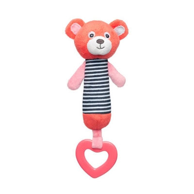 Мека играчка с чесалка Canpol - Bears, Розова