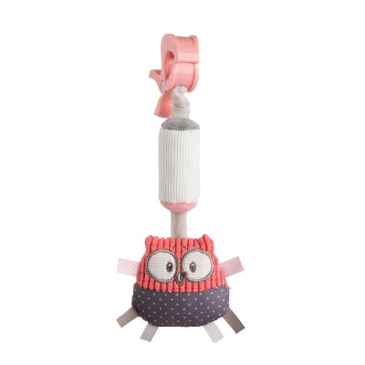 Мека играчка с дрънкалка Canpol - Pastel Friends, Корал