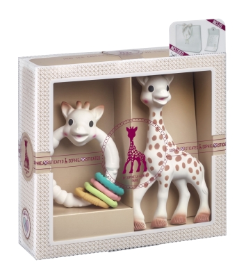 Подаръчен сет Sophie la Giraffe - Жирафчето Софи и цветна, кръгла гризалка