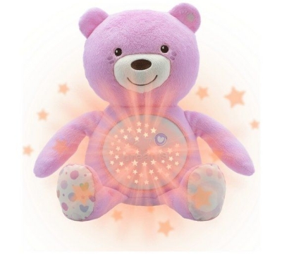 Прожектор - лампа Chicco - First Dream Baby Bear, Розов