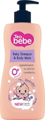 Шампоан за коса и тяло Tео Bebe - Лавандула, 400 ml