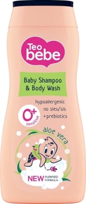 Шампоан за коса и тяло Teo Bebe - Алое и пробиотик, 200 ml