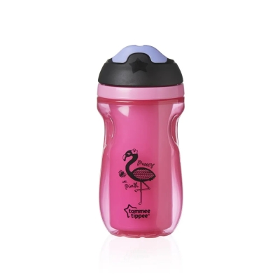 Неразливаща се термо чаша с твърд накрайник Tommee Tippee, 260 ml Розова