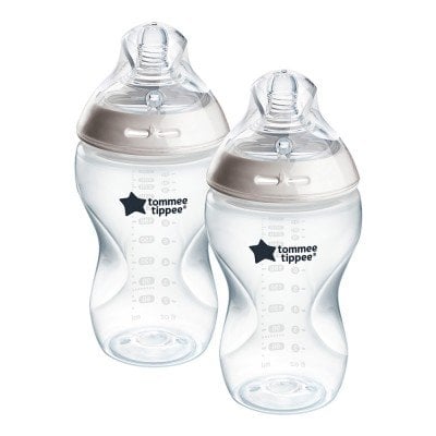 Комплект самостерилизиращи се бебешки шишета Tommee Tippee - Natural start, 2 x 340 ml