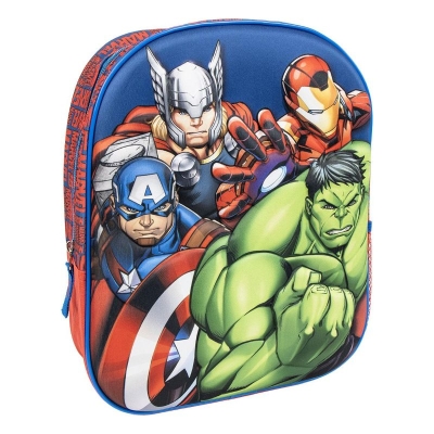 Раница за детска градина 3D Avengers, Със страничен джоб