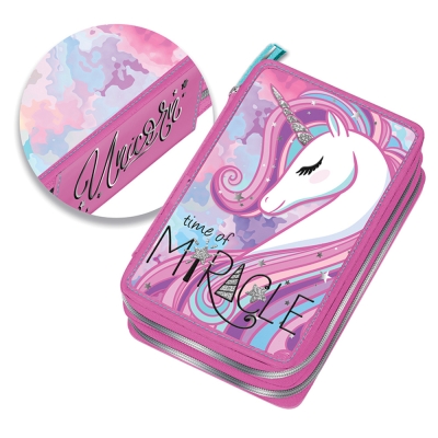 Ученически несесер с пособия Graffiti Unicorn - Miracle, с 2 ципа