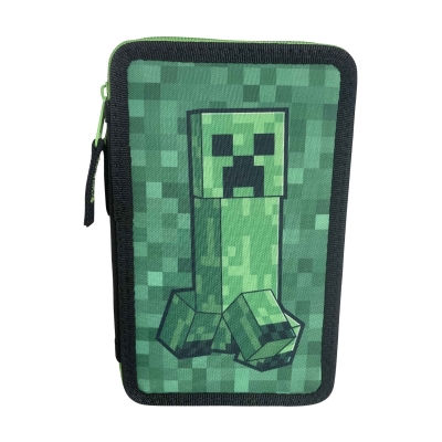 Ученически несесер с пособия Minecraft Creeper - Green, с 2 ципа