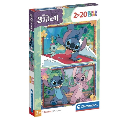 Детски пъзел Clementoni - Lilo & Stitch, 2 x 20 части