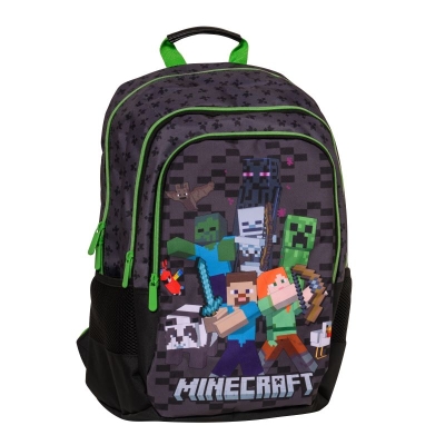 Ученическа раница Graffiti Minecraft - Green, с несесер