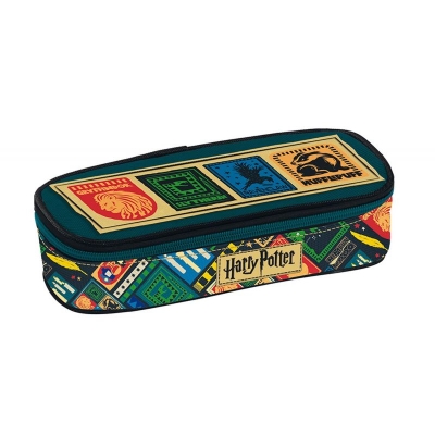 Овален ученически несесер Graffiti Harry Potter - Hogwarts Houses