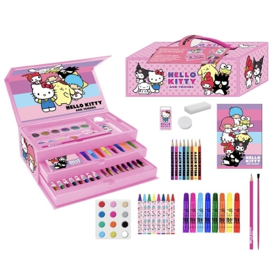 Комплект за рисуване Cerda Hello Kitty - В куфарче на 3 нива