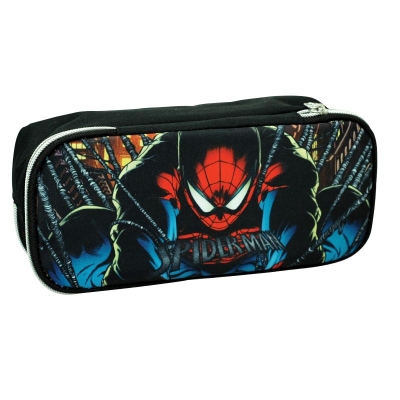 Oвален ученически несесер Spiderman - с 1 цип