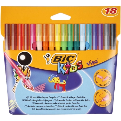 Флумастери BIC Kids Visa - 18 цвята
