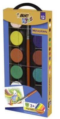 Акварелни бои BIC Kids - 12 цвята