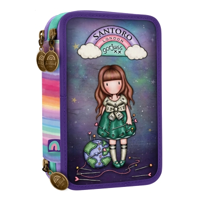 Несесер с пособия Santoro Gorjuss - Be Kind To Our Planet, с 3 ципа