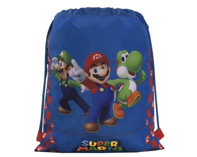 Ученическа спортна торба с връзки Super Mario