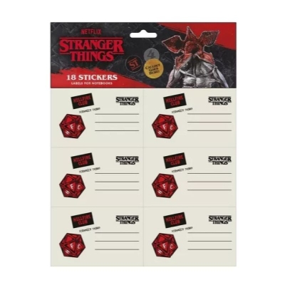 Ученически етикети Stranger Things - Helfire Club, 18 броя