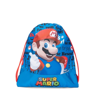 Ученическа спортна торба Panini Super Mario - Blue
