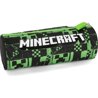 Цилиндричен ученически несесер Panini - Minecraft, Pixels, Green