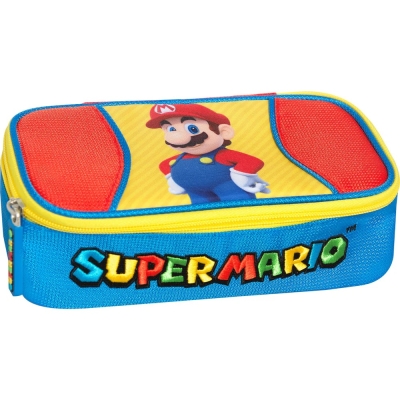 Овален ученически несесер Panini Super Mario - Tricolore, с 1 цип