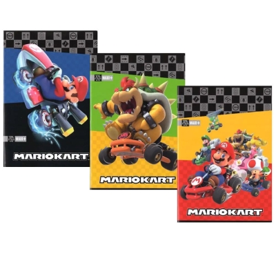 Тетрадка Super Mario - Mariokart Red, A4, 40 листа, широки редове, асортимент