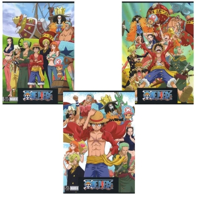 Тетрадка Panini One Piece - Luffy,  А4, 40 листа, широки редове, асортимент