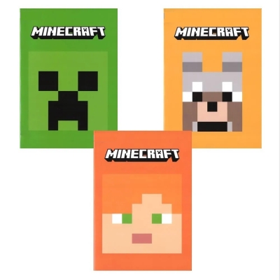Тетрадка Minecraft Pixel - A4, 40 листа, широки редове, асортимент